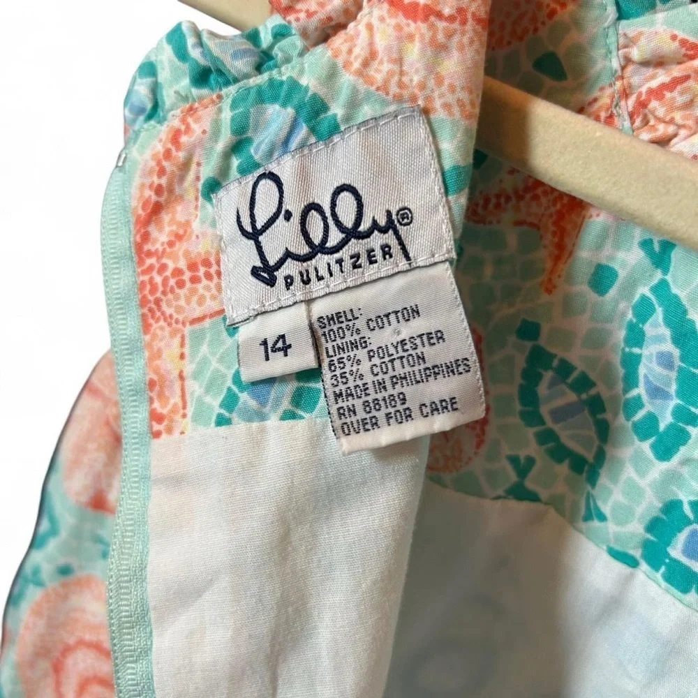Vintage Lilly Pulitzer Girls Dress 🌊 Seashell Print Size 14